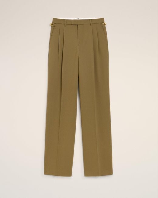 AMI Green Wool Tabs Wide Trousers