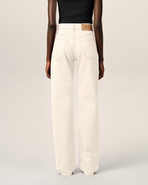 AMI Natural Large-Fit Cotton Jeans