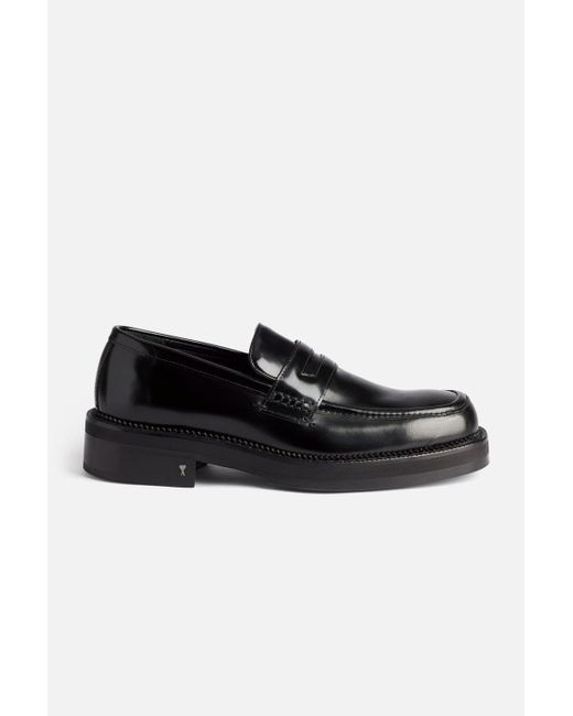 Ami Paris Square-toe Loafers in Black | Lyst