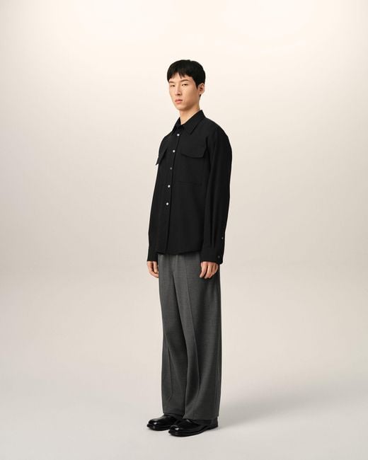 AMI Black Wool Shirt for men