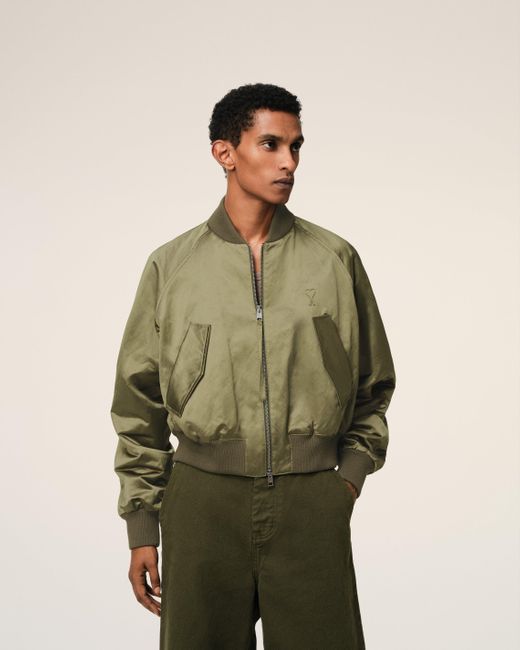 Bomber Vert Ami De Coeur En Satin De Coton AMI pour homme en coloris Green