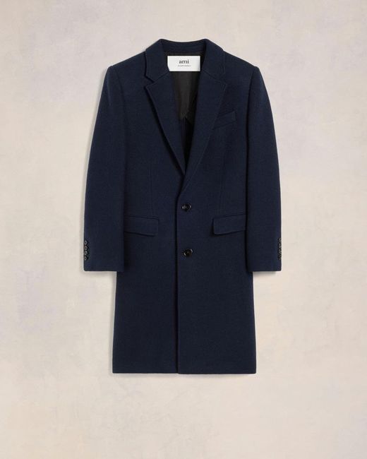 AMI Blue Two Buttons Coat for men