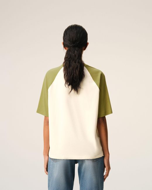 AMI Natural And Cotton Ami De Coeur Knitted Patch T-Shirt