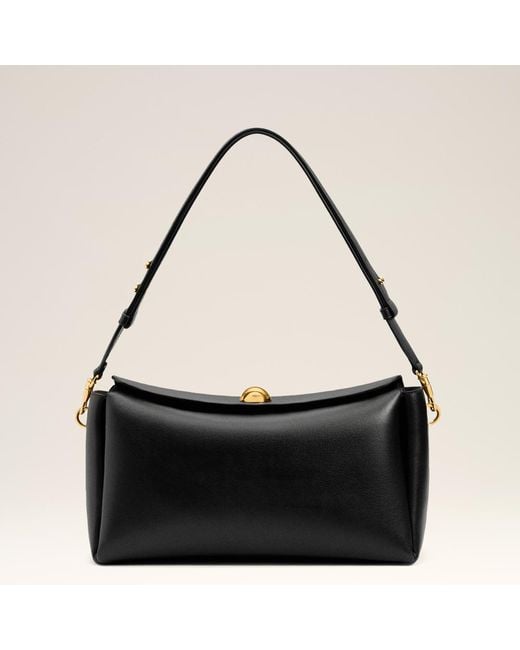 AMI Black Cow Leather Carrousel Medium Bag