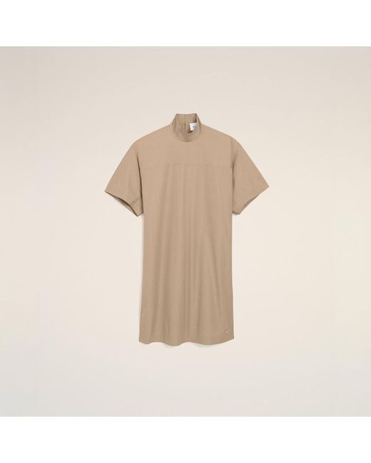 AMI Natural Cotton Stand Up Collar Buttoned Dress