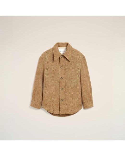 AMI Natural Wool Button-Down Jacket