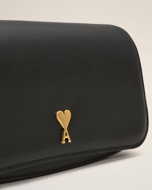 AMI Natural Cowhide Leather Paris Paris Shoulder Bag
