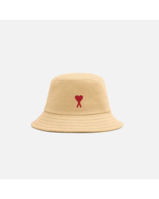 AMI Natural Ami De Coeur Embroidery Bucket Hat