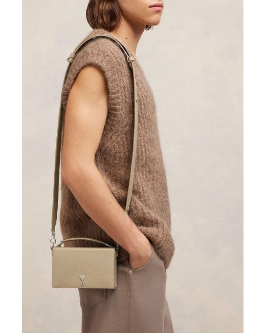 AMI Lunch Box Leather Bag - Neutrals