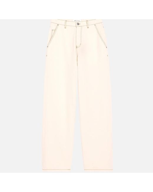 AMI Natural Cotton Wide Fit Trousers for men