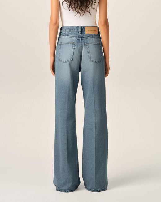AMI Blue Flare-Fit Cotton Jeans