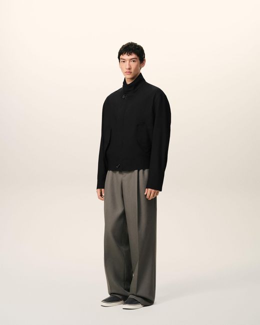 AMI Black New Wool Harrington Jacket for men