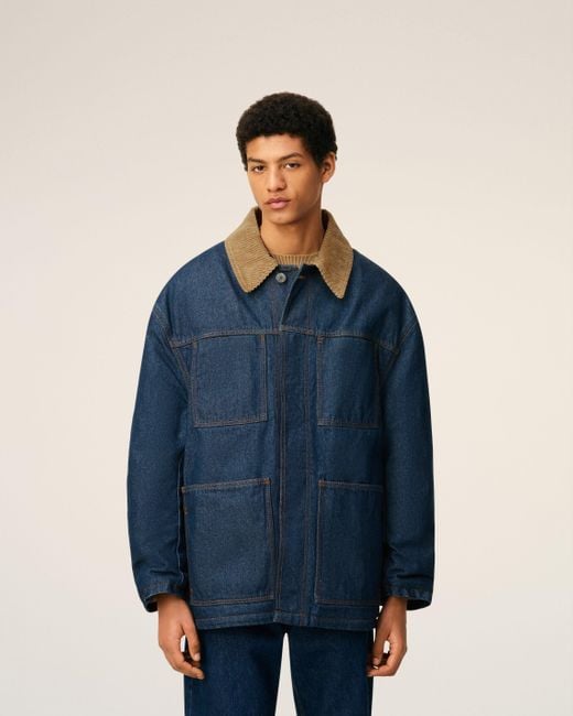 AMI Blue Gepolsterte Worker-Jacke Aus Baumwolle