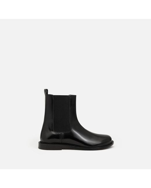 AMI Black Leather Anatomical Toe Chelsea Boots for men