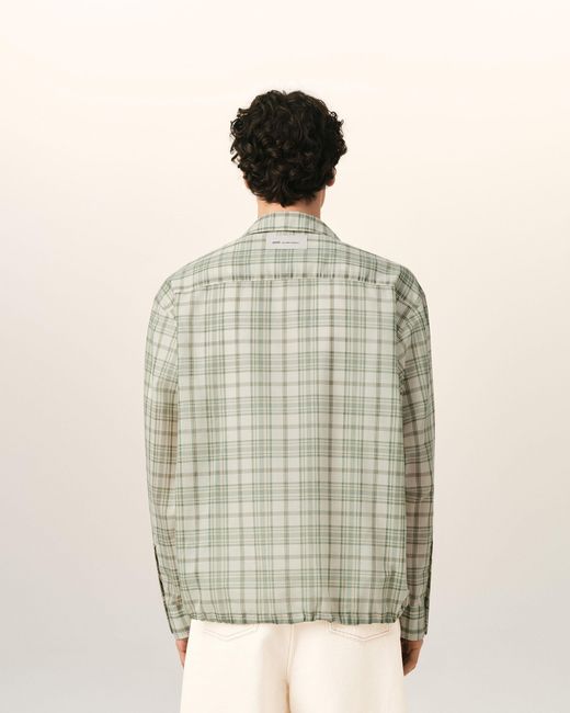 AMI Natural Boxy Cotton Checkered Shirt for men