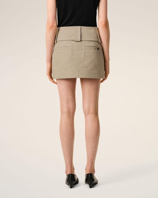 AMI Natural Cotton Wrap Mini Skirt