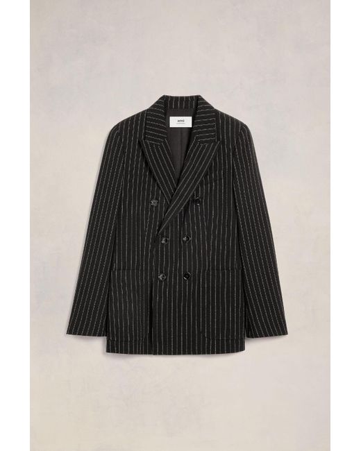 AMI Black Double Breasted Jacket for men
