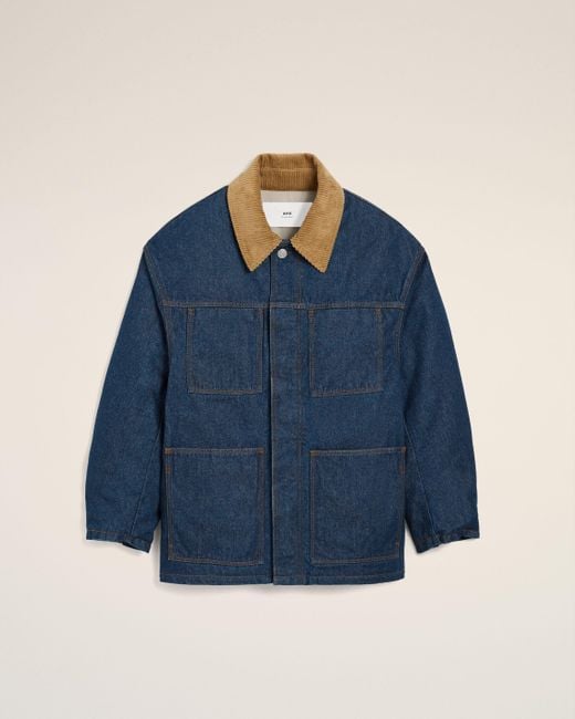 AMI Blue Gepolsterte Worker-Jacke Aus Baumwolle