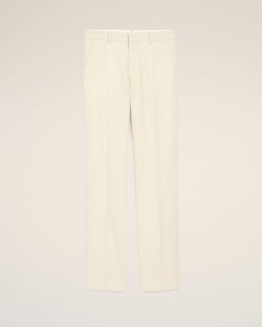 AMI Natural Wool Straight Trousers for men