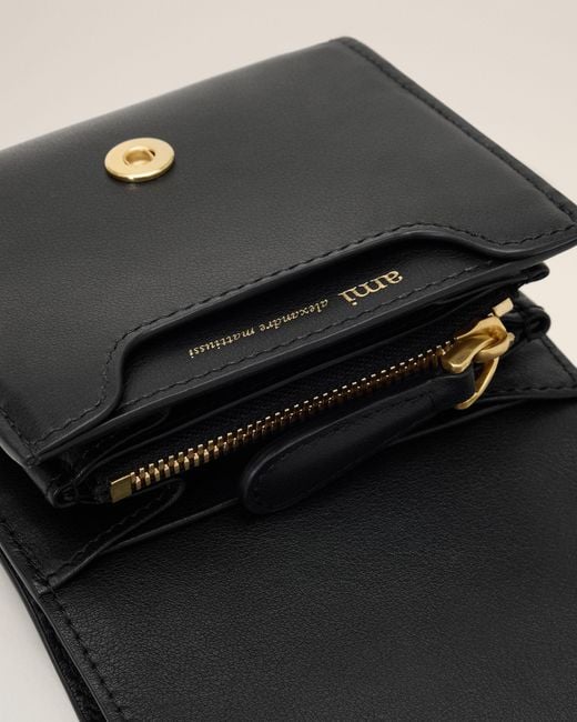 AMI Natural Paris Paris Cowhide Leather Compact Wallet
