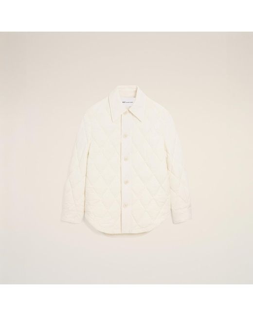 AMI Natural Nylon Padded Buttoned Jacket