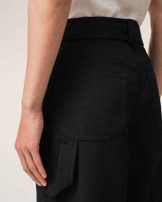AMI Black New Wool Worker Trousers for men