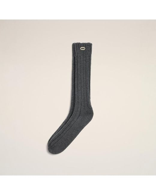 AMI Natural Wool Socks With Ami Patch
