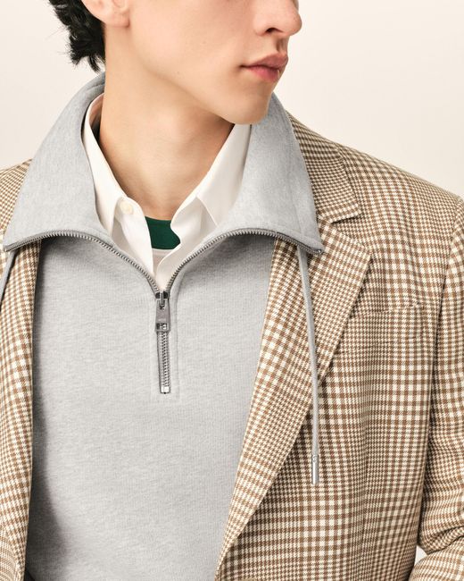 AMI Natural Wool Prince Of Wales Straight Jacket for men
