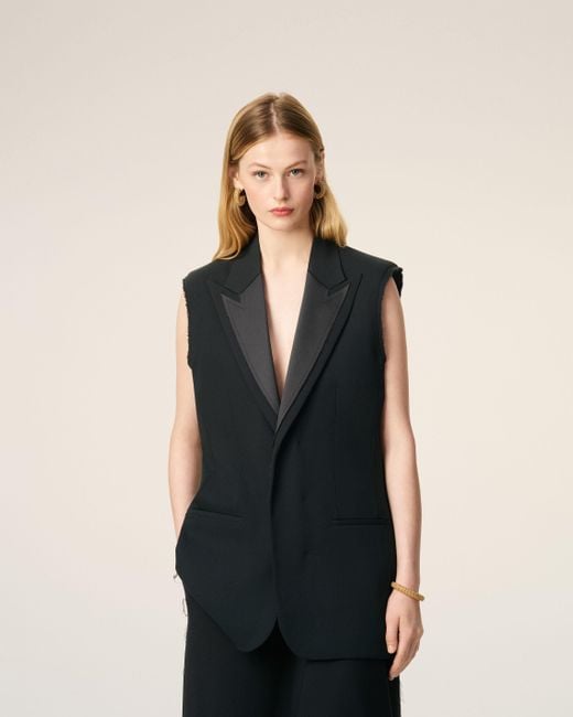 Veste Smoking Noire Sans Manches En Laine AMI en coloris Black