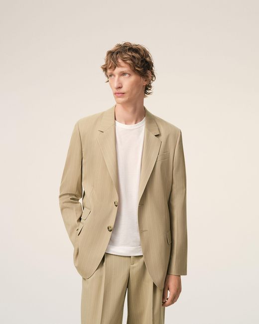 AMI Natural New Wool Single Breasted Straight Jacket for men