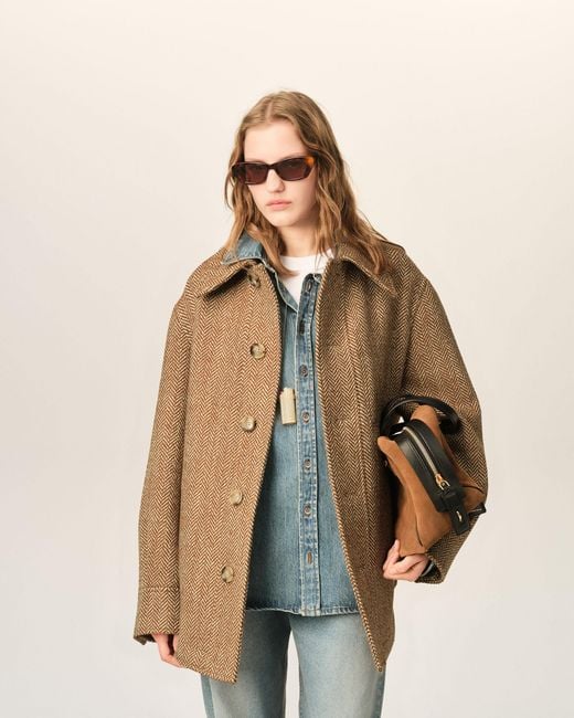 AMI Natural Wool Button-Down Jacket