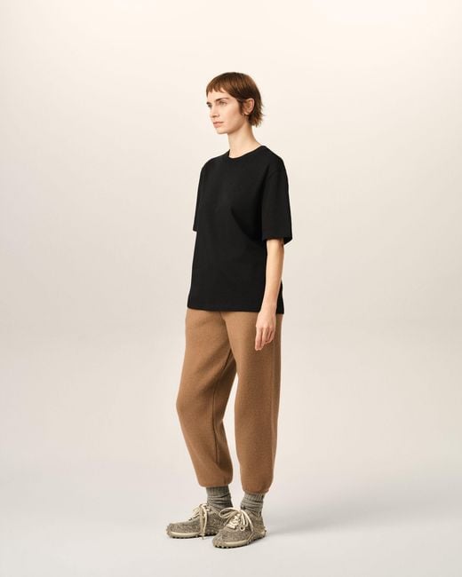 AMI Black Cotton T-Shirt With Embossed Ami De Coeur