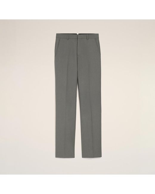 AMI Gray Wool Straight Trousers for men