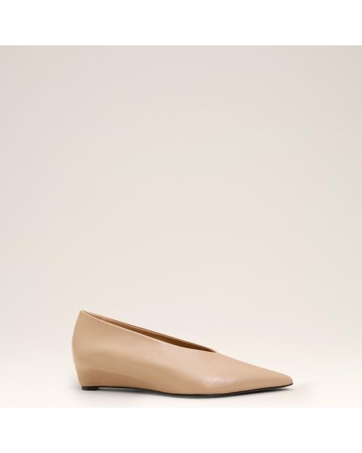 AMI Natural Lamb Leather Pointed Toe Wedge Pump