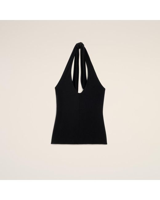 AMI Black Backless Jersey Top