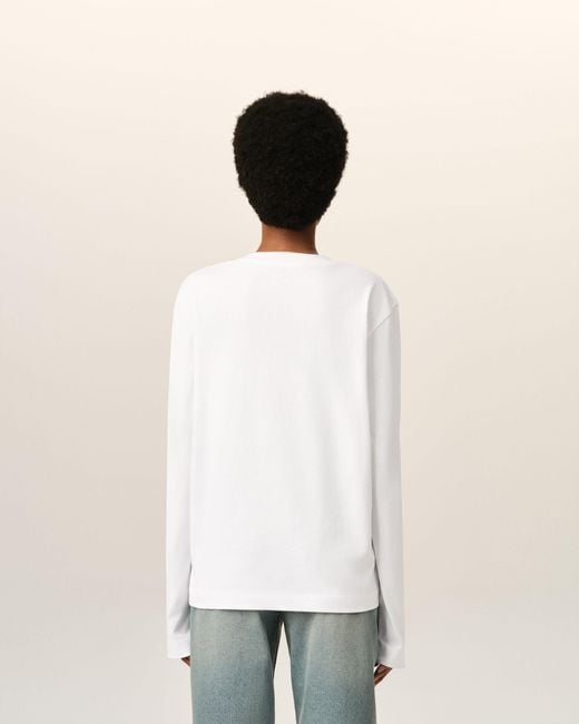 AMI Natural Cotton Longsleeves T-Shirt With Ami De Coeur
