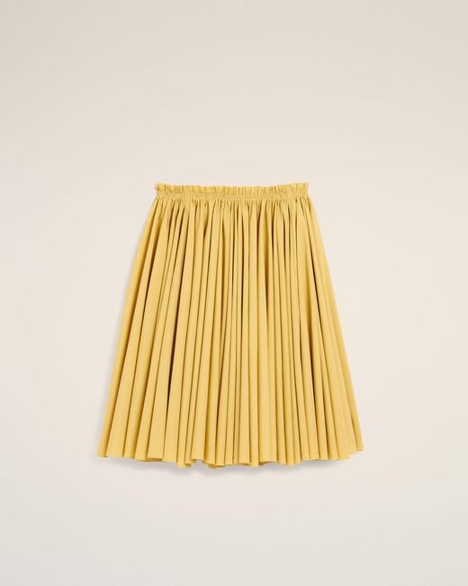 AMI Yellow Cotton Midi Corolla Skirt