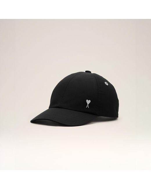 AMI Black Nylon And Cotton Cap With Ami De Coeur Stud
