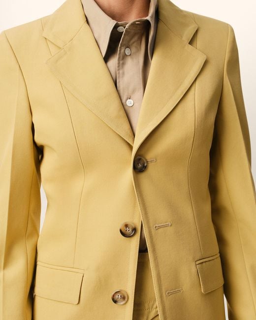 AMI Metallic New Wool Single Breasted Fitted Jacket