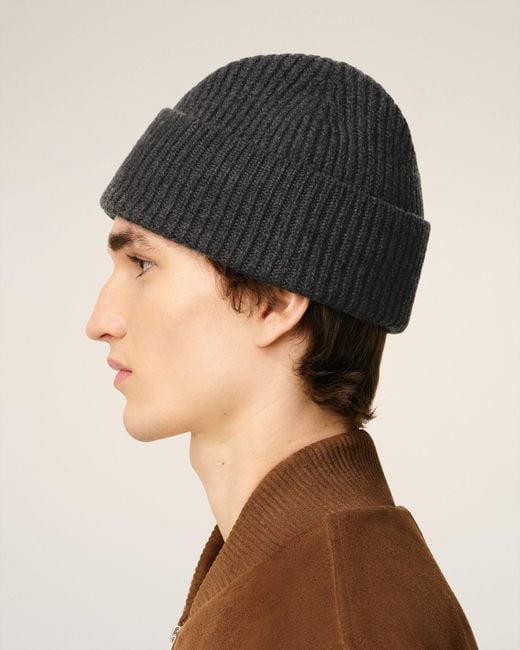 AMI Black Wool Ami De Coeur Beanie