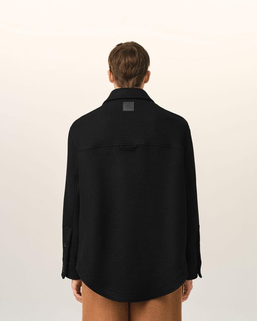 AMI Black Wool Button-Down Jacket