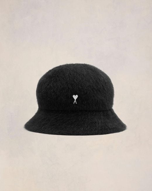 AMI Black Angora Wool Ami de Coeur Bucket Hat