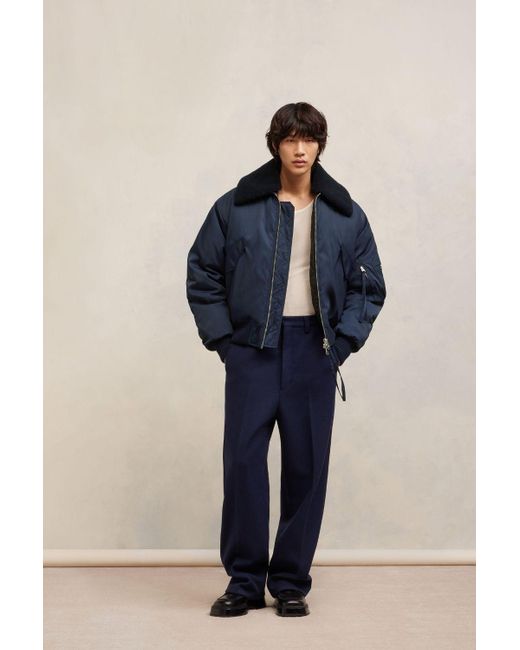 Ami Paris Boxy Fit Jacket in Blue for Men Lyst