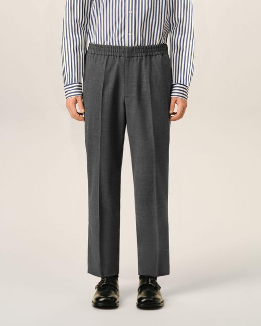 AMI Multicolor Elasticated-Waist Wool Trousers for men