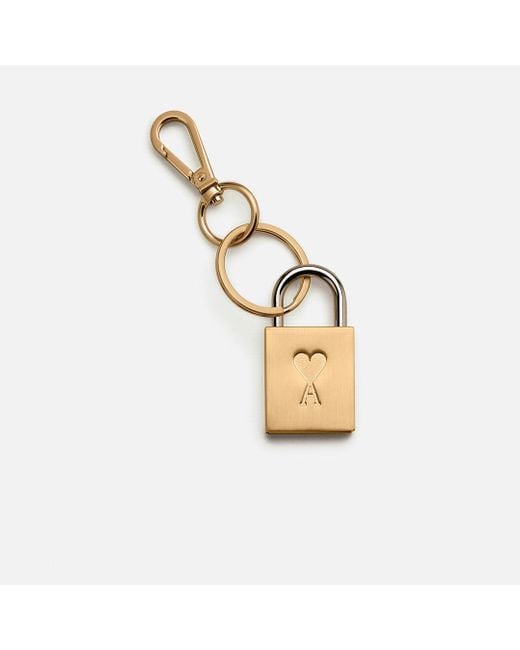 AMI Natural Metal Ami De Coeur Padlock Keyring
