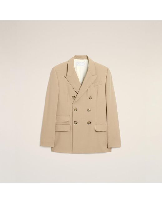 AMI Natural New Wool Double Breasted Straight Jacket for men