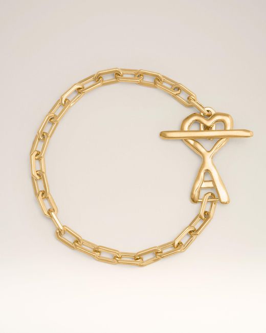 AMI Natural Brass Hammered Ami De Coeur Bracelet