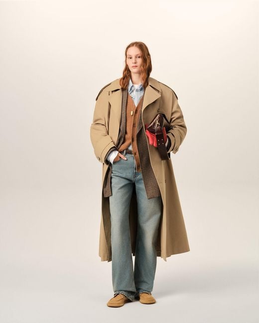 AMI Natural Cotton Trench Coat