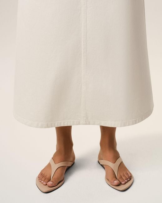AMI Natural Lamb Leather Pointed Toe Flip Flops