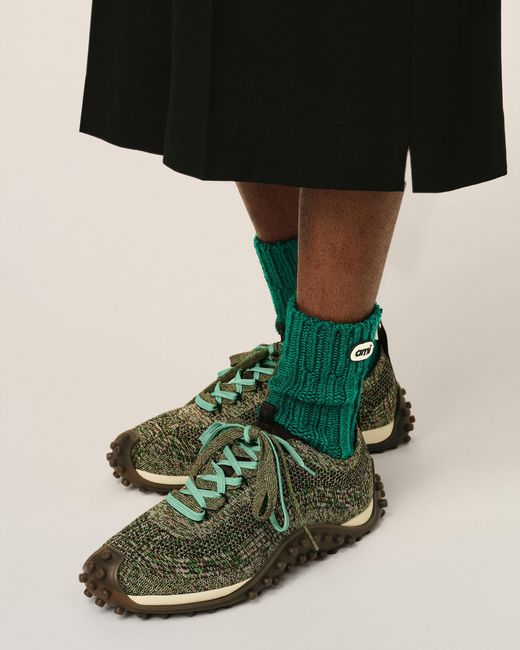 AMI Green Knit Mirage Sneakers